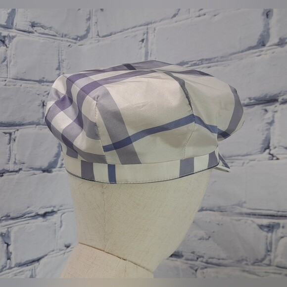 Burberry Womens Newsboy Hat Cap Purple Nova Check England Vintage Y2K 90s Small main image 12